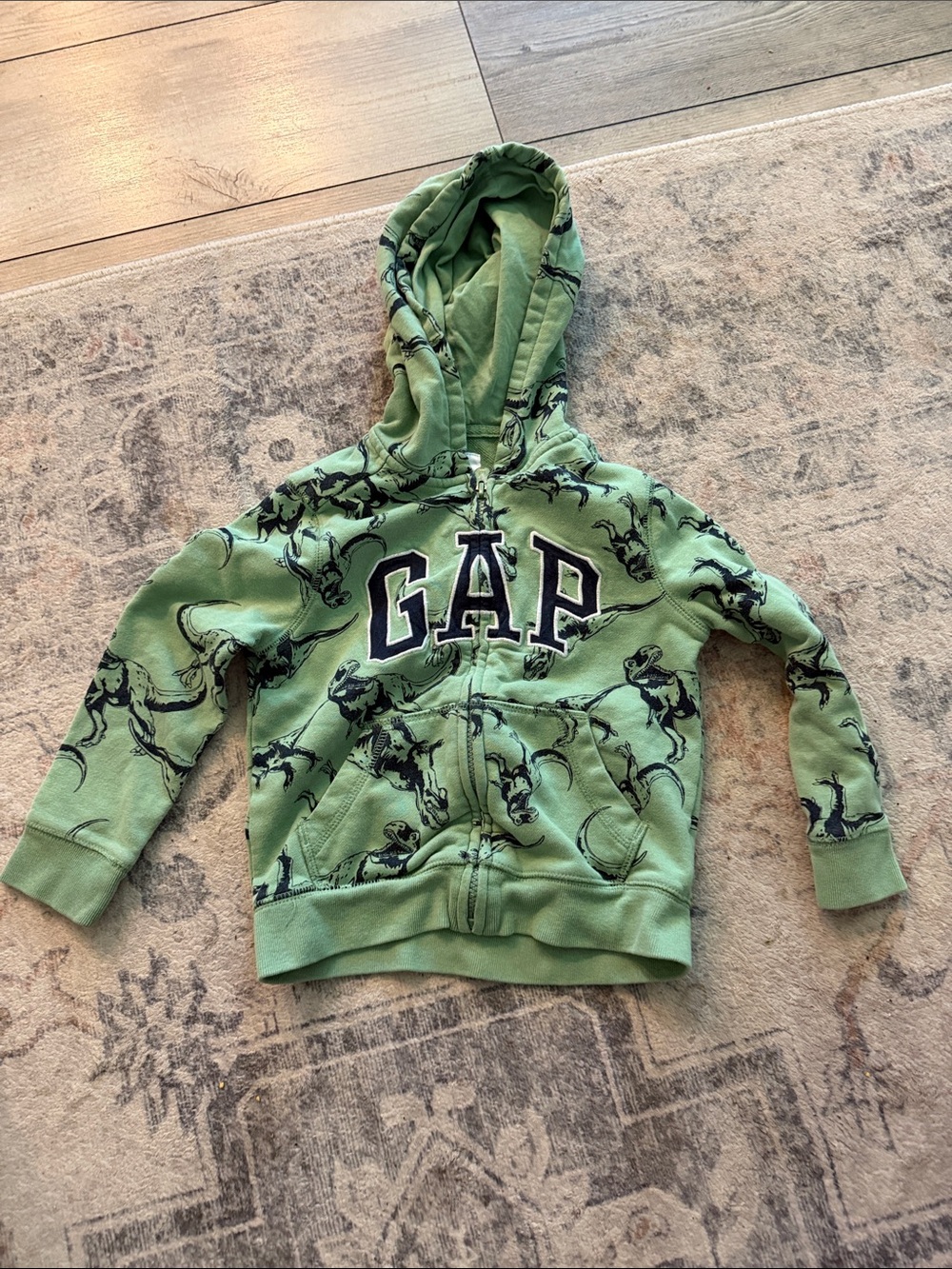 GAP Green Dino Zip-Up Hoodie